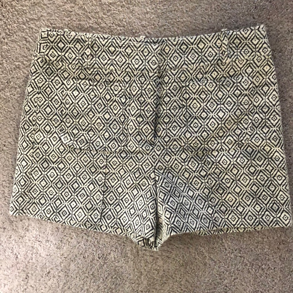Loft black and white high waisted shorts